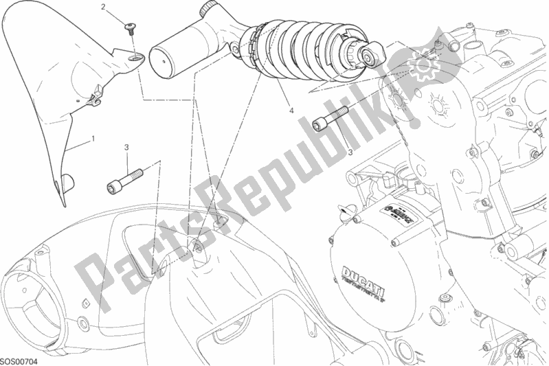 All parts for the 028 - Sospensione Posteriore of the Ducati Monster 1200 S 2015